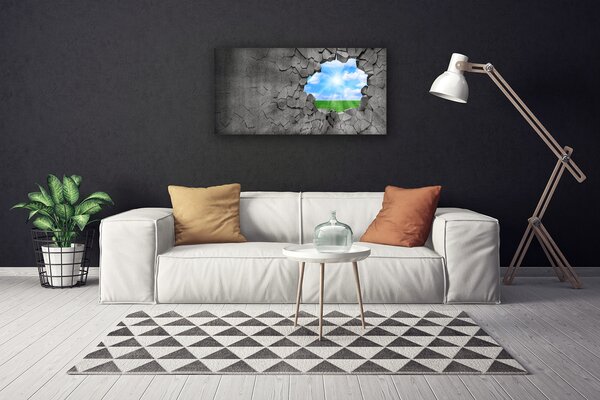 Quadro su tela Buco muro incrinato 100x50 cm