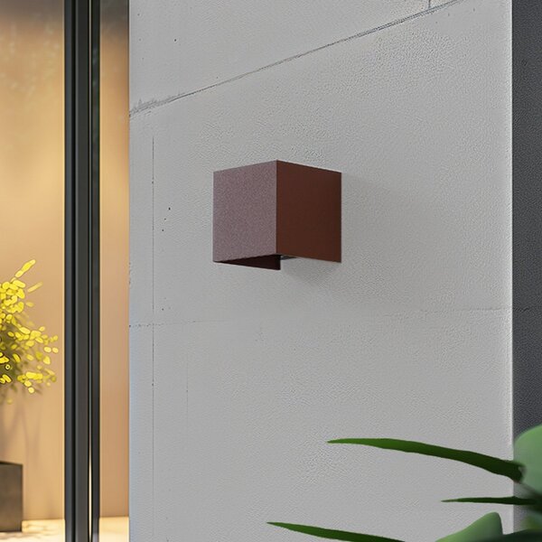 Lampade da esterno Lindby, Dara, dimmerabile, Marrone / Ruggine, Balcone, Alluminio, Moderno