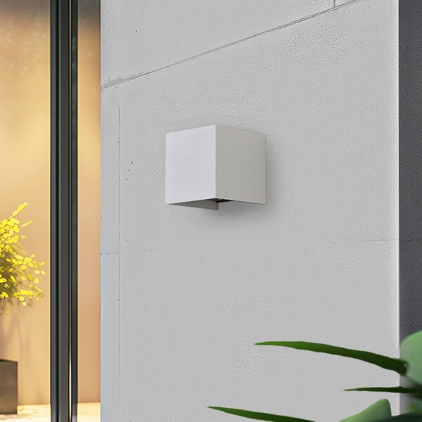 Lampade da esterno Lindby, Dara, dimmerabile, Bianco, Balcone, Alluminio, Moderno