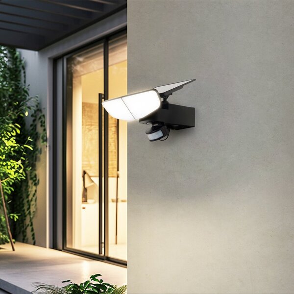 Lampade da esterno Lindby, Naelin, dimmerabile, Nero, Balcone, Plastica, Moderno