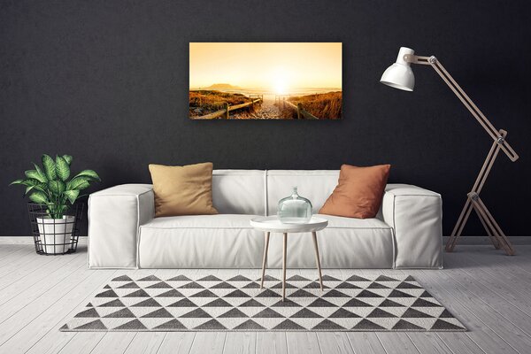 Quadro su tela Percorso dalla spiaggia al mare 100x50 cm