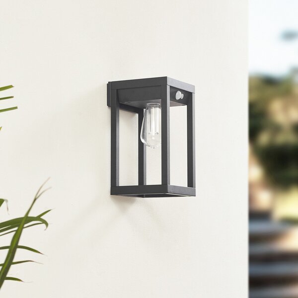 Lampade da esterno Lindby, Enea, dimmerabile, Nero, Balcone, Plastica, Moderno