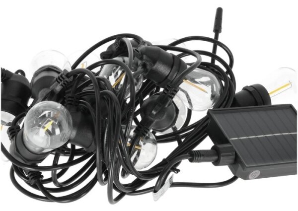 LED catena solare dimmerabile STARLIGHT NEO 10xE27/3,7V 2700K IP54 1200 mAh 11,5m + telecomando
