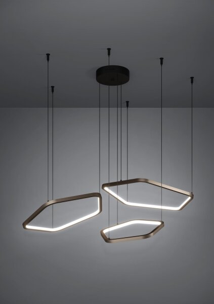 Eglo 390505 - Lampadario LED dimmerabile sospeso a cavo ESTRELLA LED/50W/230V ottone + telecomando