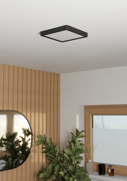 Eglo 901329 - Plafoniera da soffitto per bagno FUEVA LED/10,5W/230V 22x22cm IP44 nera