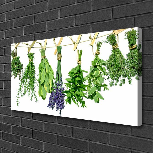 Quadro su tela Petali di fiori di erbe 100x50 cm
