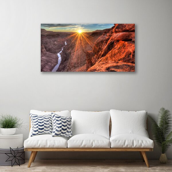 Quadro su tela Paesaggio del deserto del sole 100x50 cm