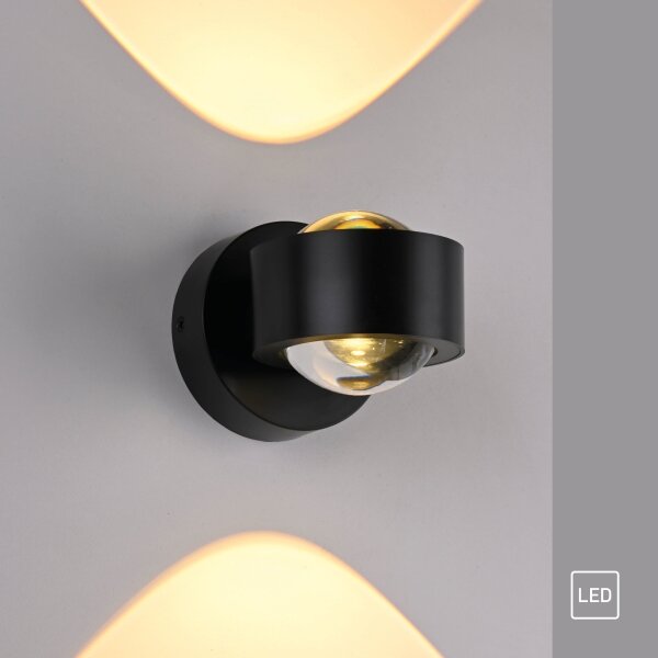Schöner Wohnen 19331-18 - Lampada da parete LED CHIA 2xLED/2W/230V, nero