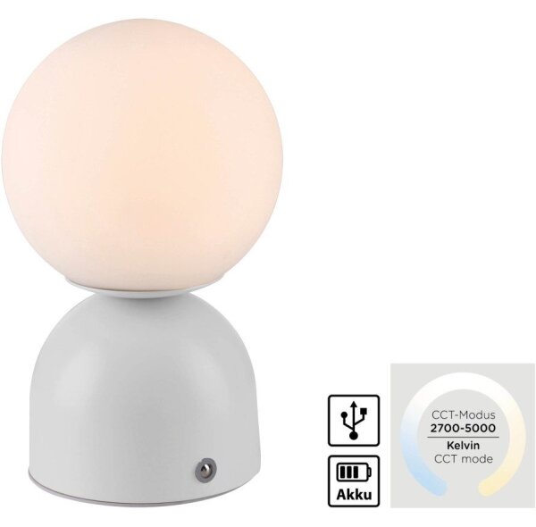 Schöner Wohnen 19218-16 - Lampada da tavolo LED dimmerabile RUDI LED/1,2W/5V bianca