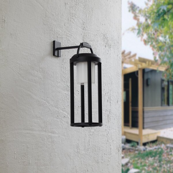Lampade da esterno Lucande, Tilena, dimmerabile, Nero, Balcone, Alluminio, Moderno