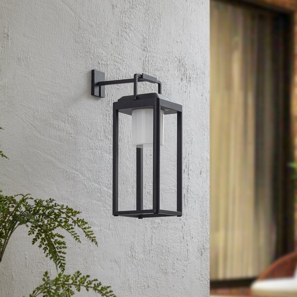 Lampade da esterno Lucande, Tilena, dimmerabile, Nero, Balcone, Alluminio, Moderno