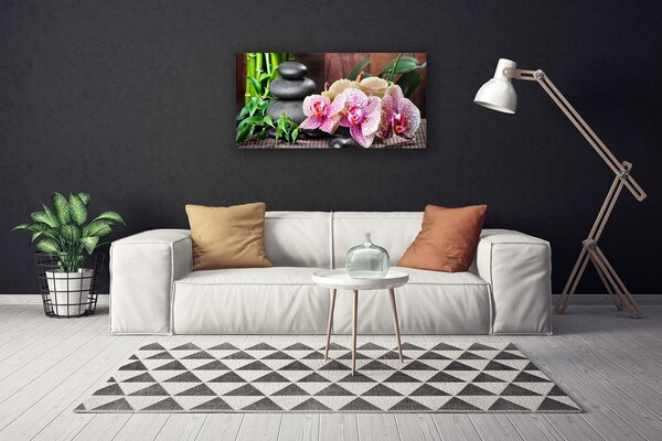 Quadro su tela Centro termale dell'orchidea di bambù 100x50 cm