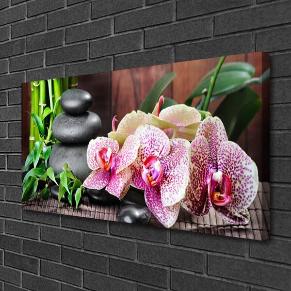 Quadro su tela Centro termale dell'orchidea di bambù 100x50 cm