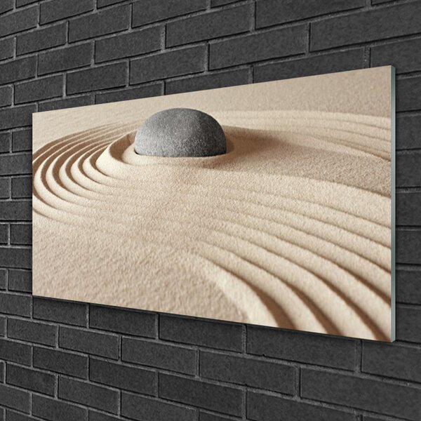 Quadro vetro Arte della pietra arenaria 100x50 cm 2 appendini