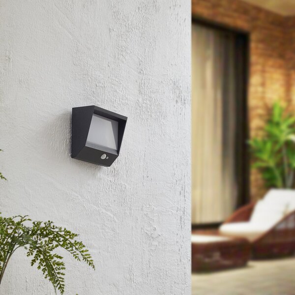 Lampade da esterno Lucande, Dava, Nero, Balcone, Alluminio, Moderno