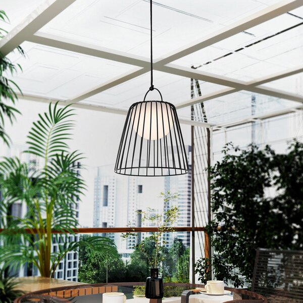 Lampade da esterno Lindby, Levino, dimmerabile, Nero, Balcone, Metallo, Moderno