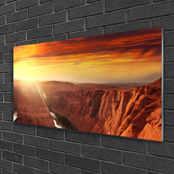 Quadro vetro Paesaggio del Grand Canyon 100x50 cm 2 appendini
