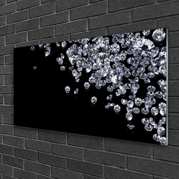 Quadro in vetro Arte dei diamanti 100x50 cm 2 appendini