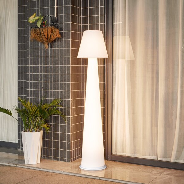 Lampade da esterno Lucande, Gauri, dimmerabile, Bianco, Terrazza, Plastica, Moderno
