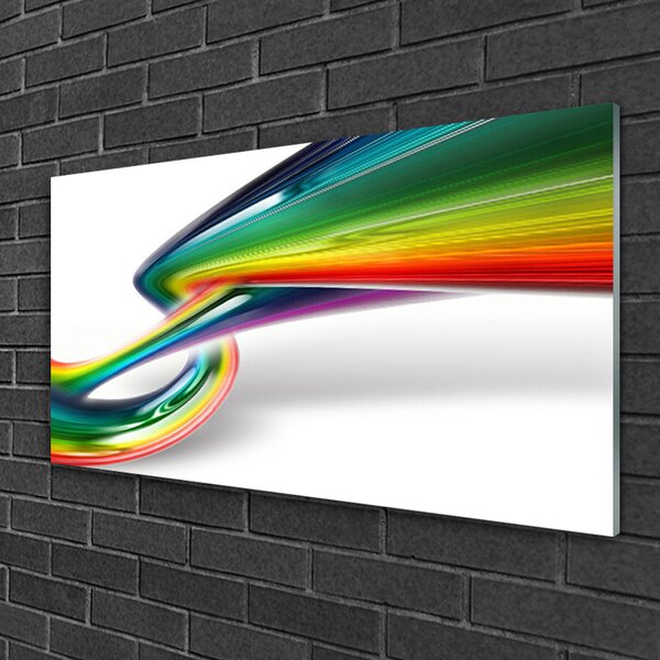 Quadro di vetro Arte astratta dell'arcobaleno 100x50 cm 2 appendini