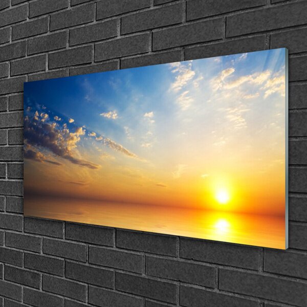 Quadro in vetro Paesaggio delle nuvole orientali 100x50 cm 2 appendini