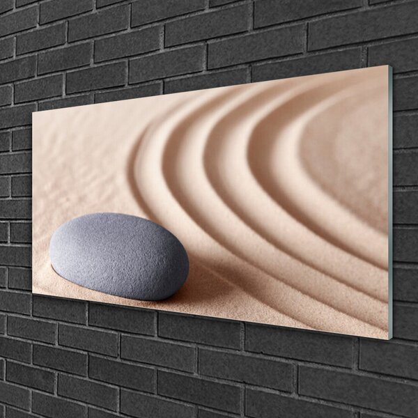 Quadro in vetro Arte della pietra arenaria 100x50 cm 2 appendini