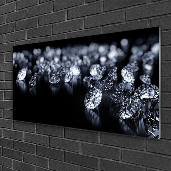 Quadro di vetro Arte dei diamanti 100x50 cm 2 appendini