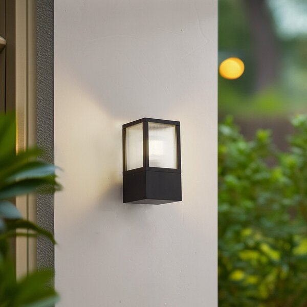 Lampade da esterno Lucande, Klemens, dimmerabile, Nero, Balcone, Alluminio, Moderno