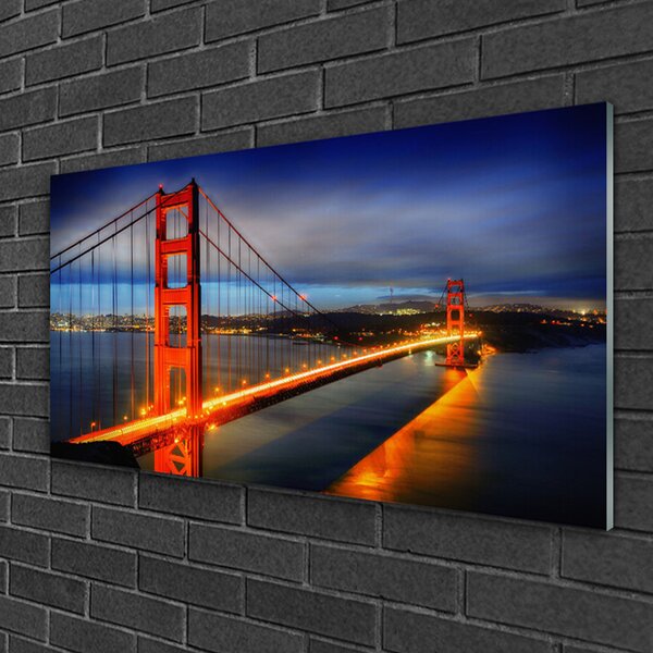 Quadro su vetro Architettura a ponte 100x50 cm 2 appendini