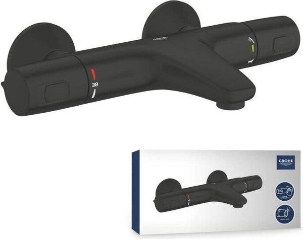 Miscelatore termostatico per vasca, GROHE Precision Trend, nero opaco, montaggio a parete, risparmio idrico, GROHE TurboStat