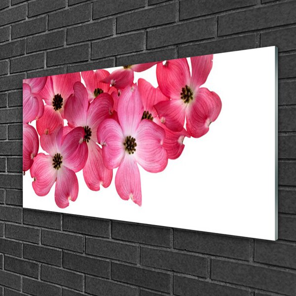 Quadro di vetro Fiori da parete 100x50 cm 2 appendini
