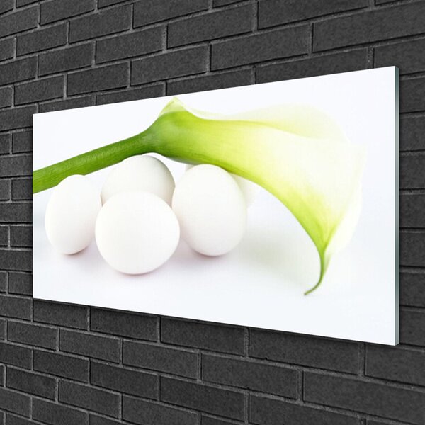 Quadro vetro Uova per il muro 100x50 cm 2 appendini