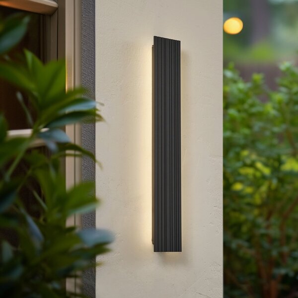 Lampade da esterno Lucande, Melira, Nero, Terrazza, Alluminio, Moderno