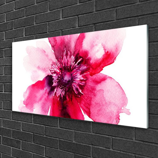 Quadro su vetro Fiore da parete 100x50 cm 2 appendini