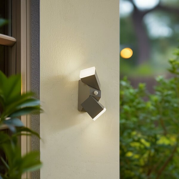 Lampade da esterno Lindby, Sally, Grigio, Terrazza, Alluminio, Moderno