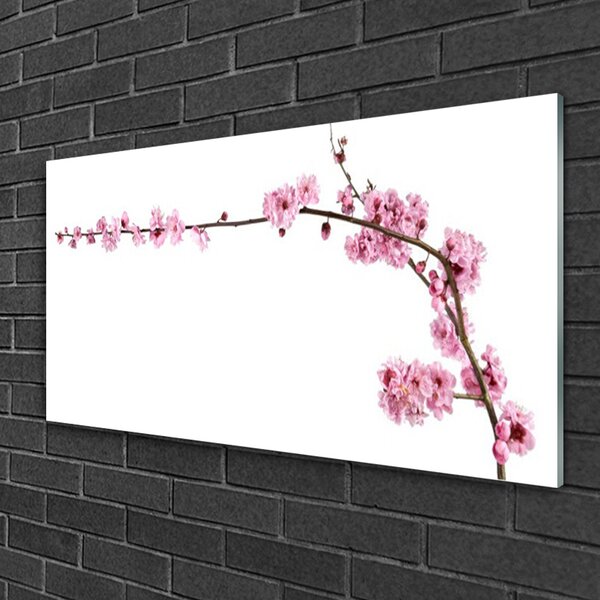 Quadro vetro Fiori da parete 100x50 cm 2 appendini
