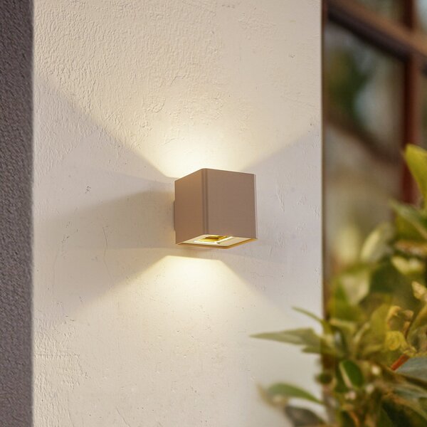 Lampade da esterno Lucande, Aaron, Beige, Terrazza, Alluminio, Moderno