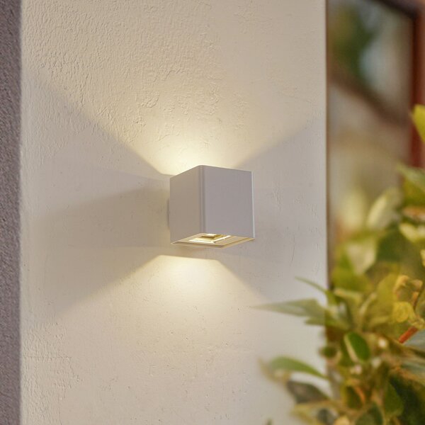 Lampade da esterno Lucande, Aaron, Bianco, Terrazza, Alluminio, Moderno
