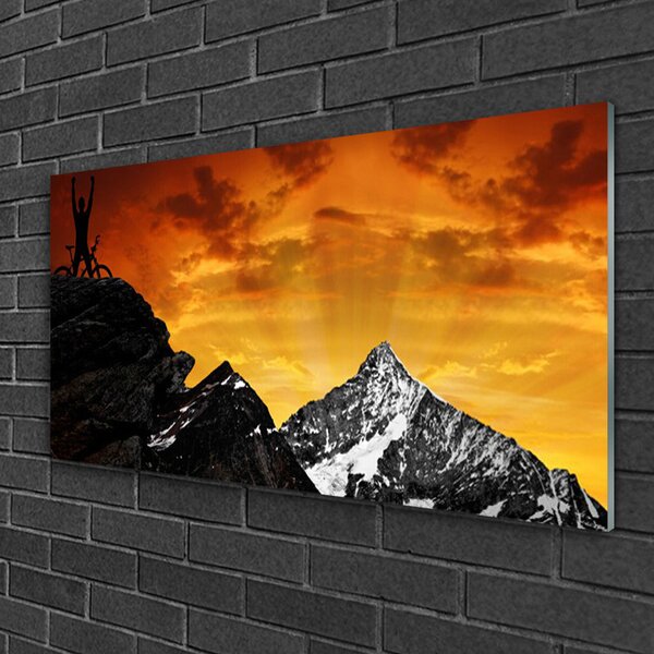 Quadro vetro Paesaggio montano 100x50 cm 2 appendini