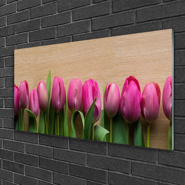 Quadro vetro Fiori da parete 100x50 cm 2 appendini