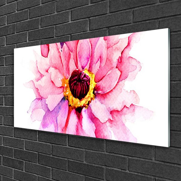 Quadro su vetro Fiore da parete 100x50 cm 2 appendini
