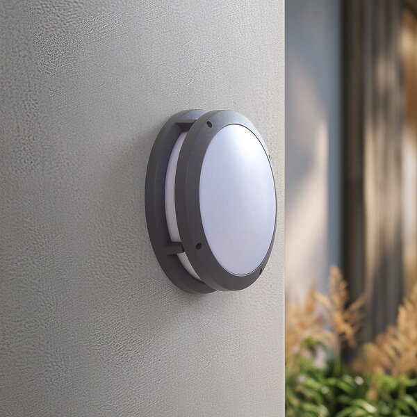 Lampade da esterno Lindby, Liren, dimmerabile, Grigio, Balcone, Alluminio, Moderno