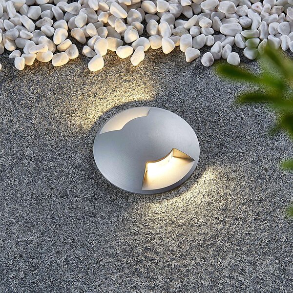 Lampade da esterno Lucande, Milara, dimmerabile, Metallizzato, Terrazza, Alluminio, Moderno