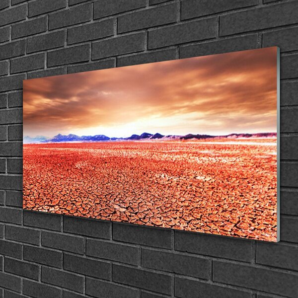 Quadro di vetro Sabbia per paesaggi del deserto 100x50 cm 2 appendini