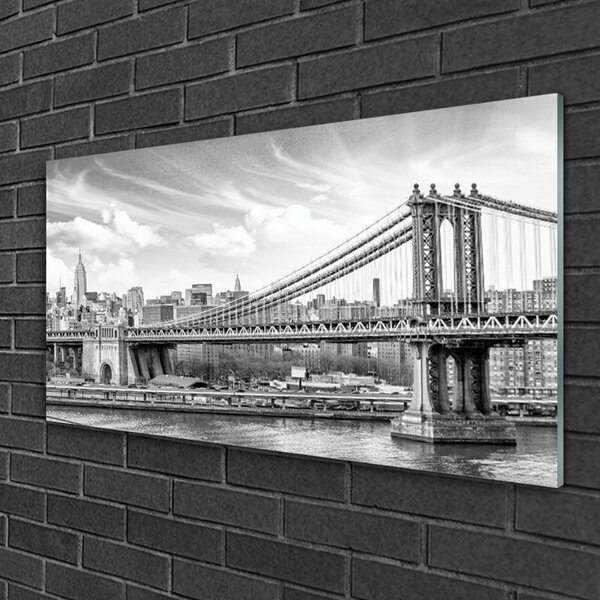 Quadro in vetro Architettura a ponte 100x50 cm 2 appendini