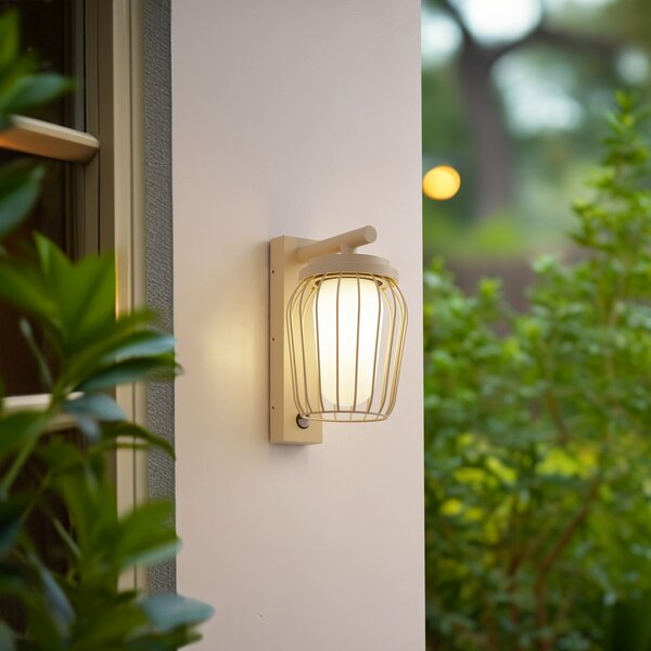 Lampade da esterno Lucande, Chandan, dimmerabile, Beige, Terrazza, Alluminio, Moderno