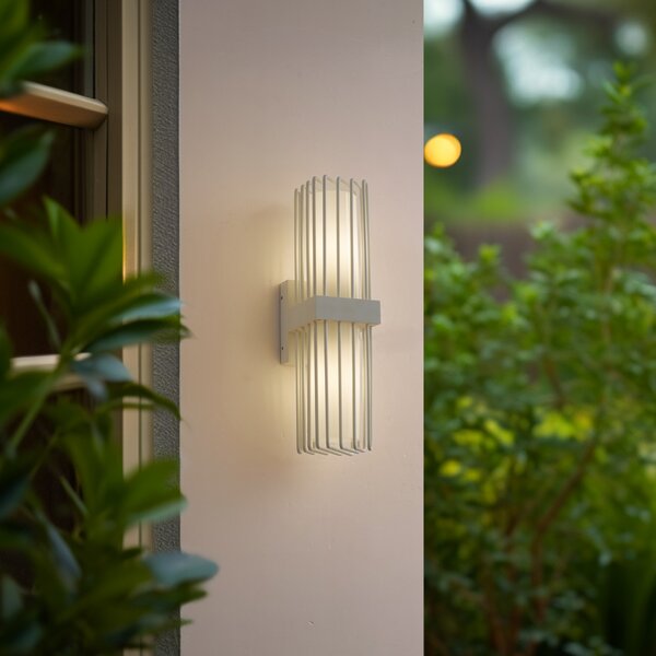 Lampade da esterno Lucande, Chandan, dimmerabile, Bianco, Terrazza, Alluminio, Moderno