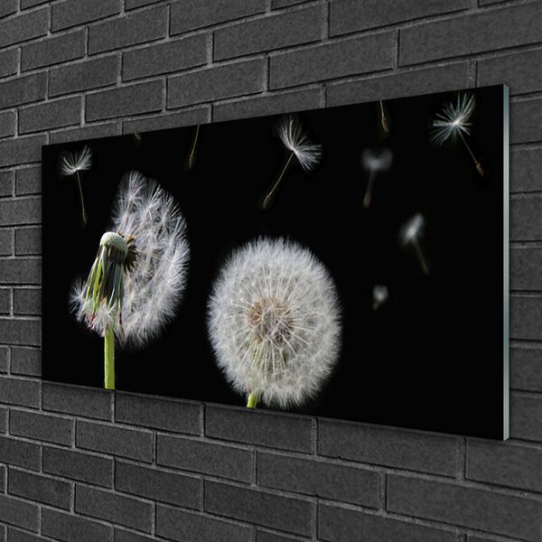 Quadro di vetro Dente di leone 100x50 cm 2 appendini