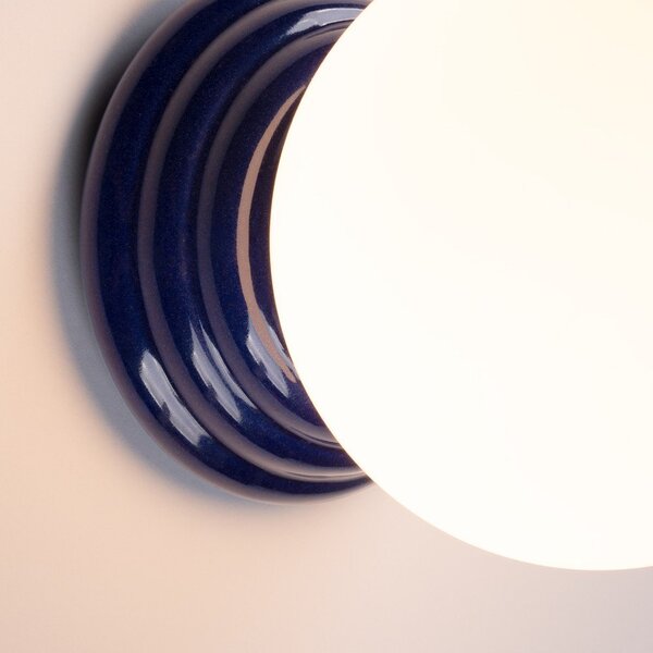 Lampada da parete blu in ceramica ø 12 cm Farsa – Sollux