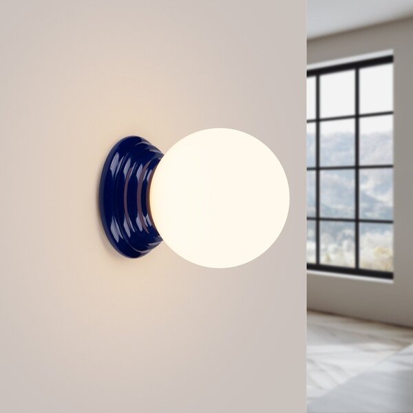 Lampada da parete blu in ceramica ø 12 cm Farsa – Sollux